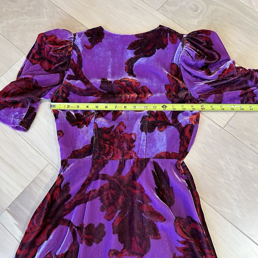 RHODE Leanna Velour Floral Mini Dress Women’s Small - Picture 5 of 10